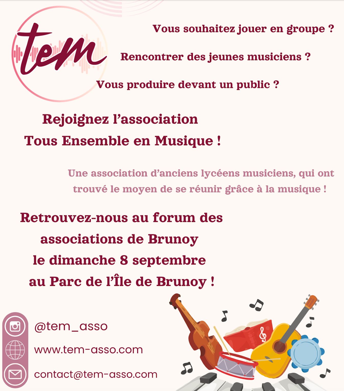 Retrouvez nous au forum des associations de Brunoy !